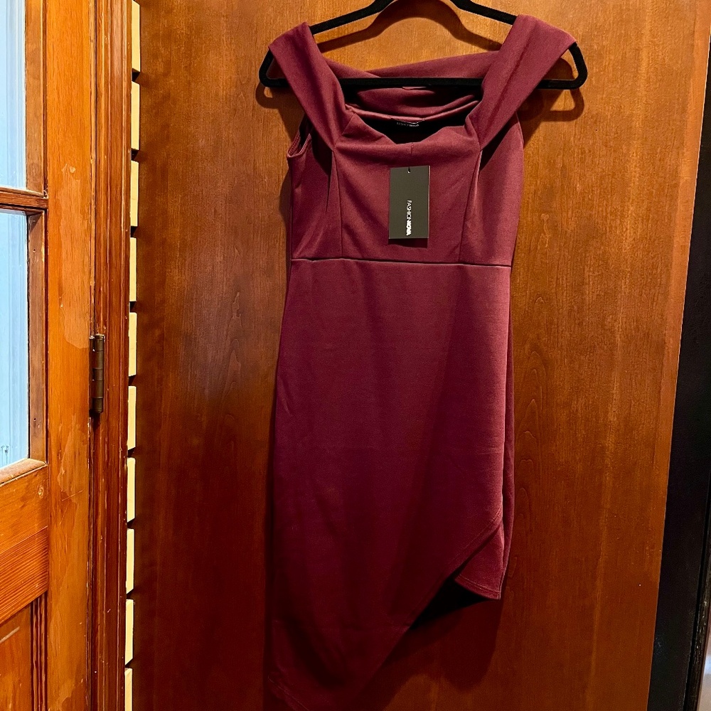 Fashion Nova Do or Die dress, size medium, color plum, NWT